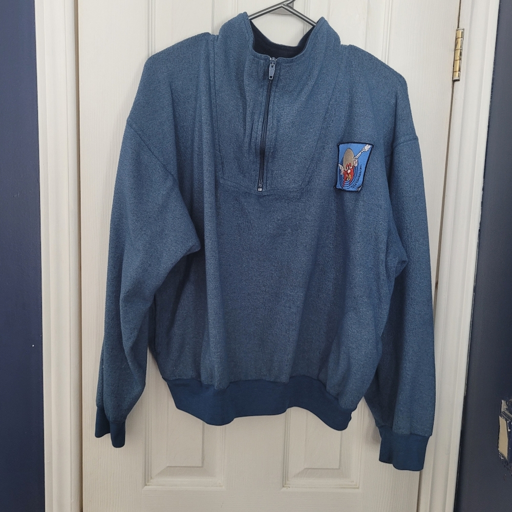 Blue Quarter-Zip Sweater